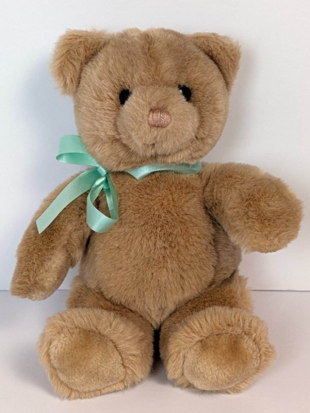Vintage 1986 GUND teddy bear rattle Plush 9in Brown Korea